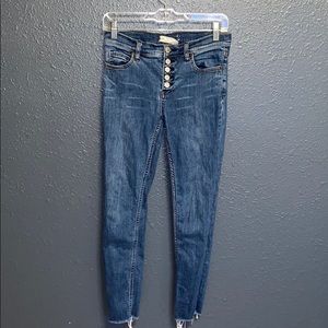 Free People Button Fly Skinny Jeans